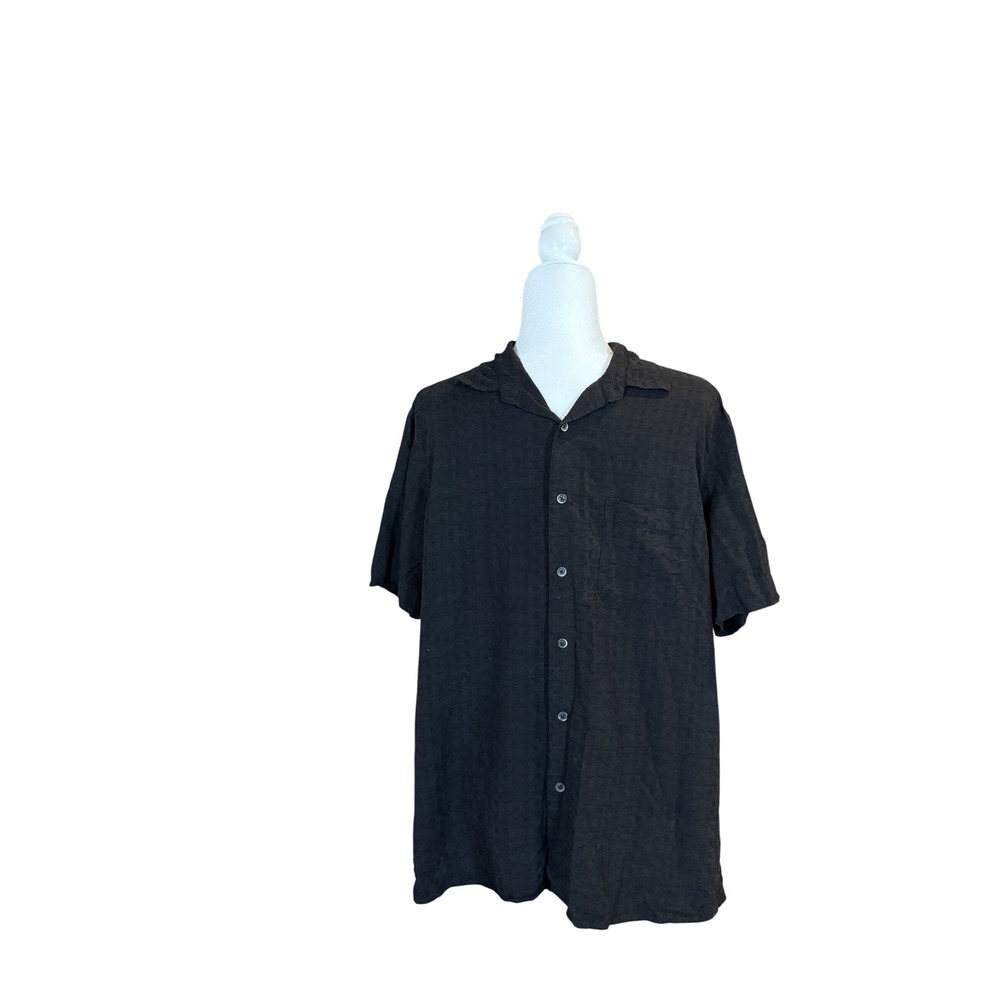 Tasso Elba Button Up Shirt Black